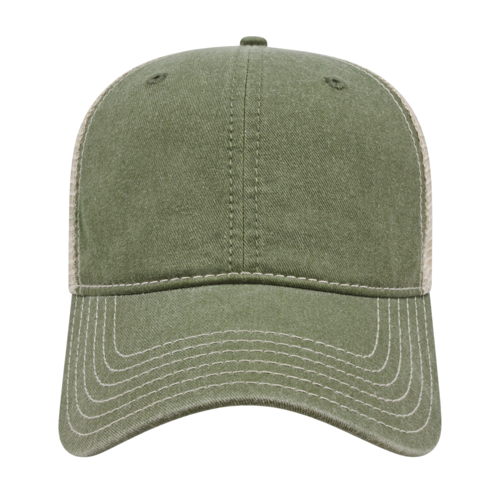 Vintage Washed Pigment-Dyed Cap with Mesh Back